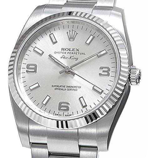 rolex air king white gold markers|rolex air king bracelet.